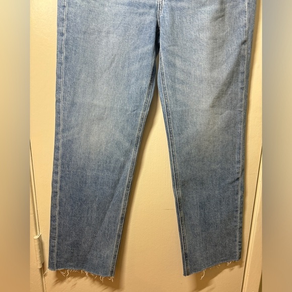 Frank & Eileen Monaghan Button Fly High Rise Raw Hem Straight Leg Mom Jeans 28 - Picture 8 of 16